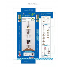 Кутова полиця для ванної кімнати Multi Corner XL-176 РОЗМІР 2*6 , (12)