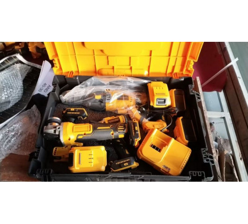 Шуруповерт, Гайковерт, Болгарка, Перфоратор Жовтий 4 в 1 набір 68 в 40-30 (2)