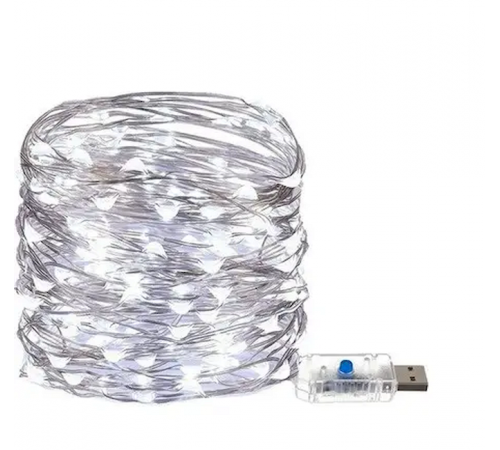 4646 - код 2025Гірлянда мідна проволка 200ED 2M ЮСБ Біла 75-20 (100)