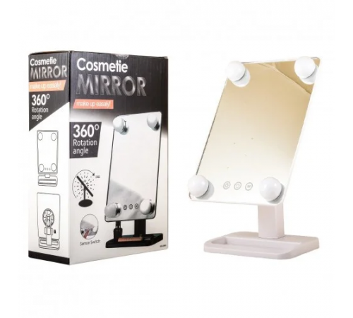 032 Cosmetie mirror 360 Rotation Angel з підсвічуванням для макіяжу (24) (20)