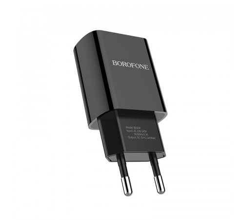 Мережевий зарядний пристрій BOROFONE BA20A Sharp single port charger 10.5W Black (6931474702081)