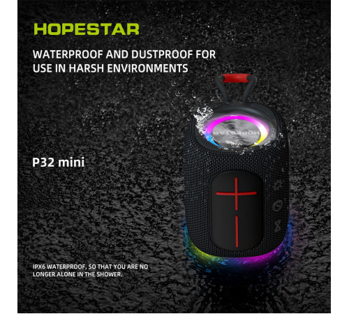 УЦІНКА Колонка HOPESTAR P32 mini Bluetooth з радіо (9,3*9,3*11,5 см) (під ремонт)