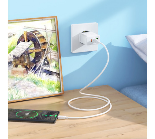 Мережевий зарядний пристрій Hoco C126A Pure power PD40W+QC3.0