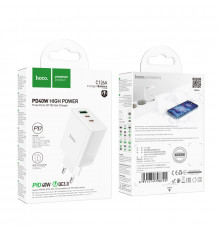 Мережевий зарядний пристрій Hoco C126A Pure power PD40W+QC3.0