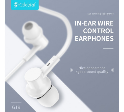 Навушники Celebrat G19 3.5mm 1.2m