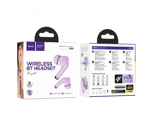 Бездротові навушники Hoco EQ2 Thought Purple
