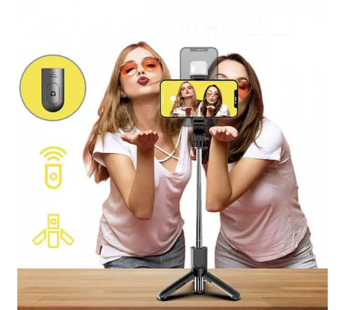 Монопод (трипод) B10S з підсвічуванням на штативі 0.9m Bluetooth