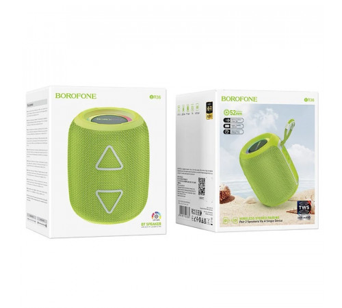 Портативна колонка BOROFONE BR36 Lucy sports BT speaker, 5W, Green (6941991104381)