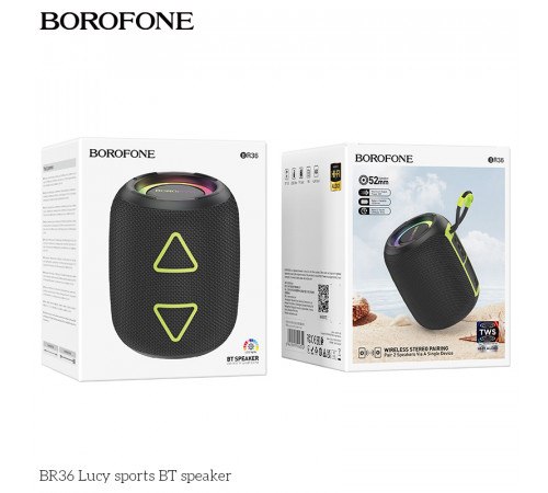 Портативна колонка Borofone BR36 Lucy sports BLACK (12,25*10,1*10,0 см)