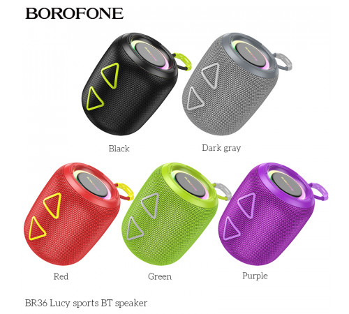 Портативна колонка Borofone BR36 Lucy sports BLACK (12,25*10,1*10,0 см)