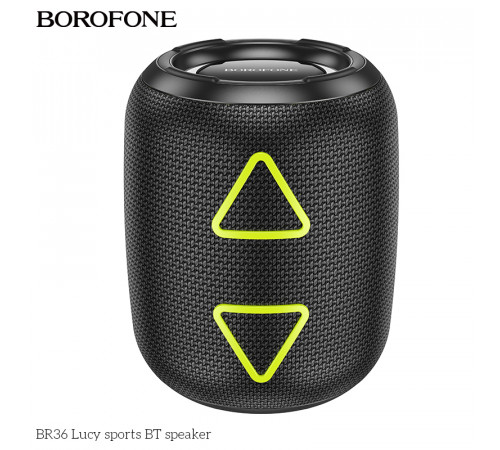 Портативна колонка Borofone BR36 Lucy sports BLACK (12,25*10,1*10,0 см)