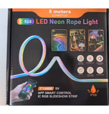 Світлодідіодна неонова Usb Led Стрічка 5м, пульт, Rgb APP  5250 (20) (40)