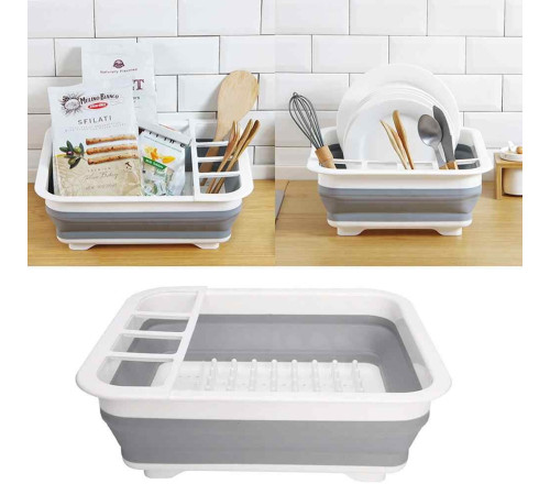 Сушилка-поддон для посуды складная силиконовая  (40)