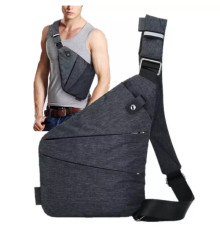 Сумка-кобура чоловіча, із протикрадіжним ременем синя 005