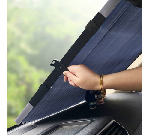 Солнцезащитная шторка на лобовое стекло 130  х65 см And09350)