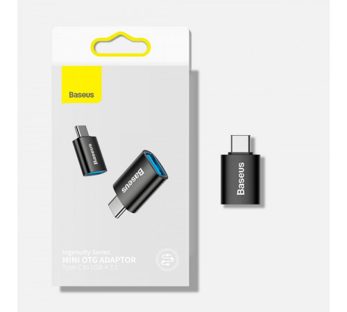 Адаптер Baseus Ingenuity Series Mini OTG Adaptor Type-C to USB-A 3.1 Black (ZJJQ000001)