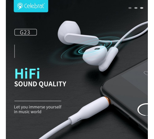 Навушники Celebrat G23 3.5mm 1.2m