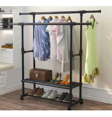 Double pole Велика Стійка-вішалка для одягу, 150 см, з двома рейками 7-47 (10)