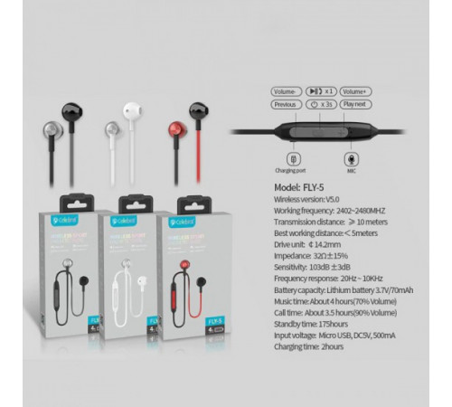 Навушники Celebrat FLY-5 Sport Bluetooth