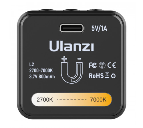 Відеосвітло Ulanzi L2 Bi-color COB Vedio Light, IP6, 5W, Black (3051) (3051)