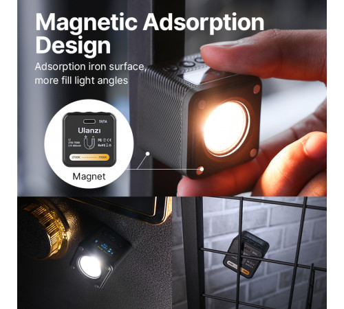 Відеосвітло Ulanzi L2 Bi-color COB Vedio Light, IP6, 5W, Black (3051) (3051)