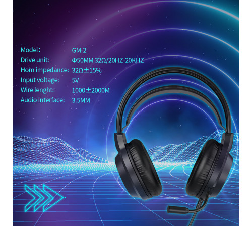 Навушники комп'ютерні Celebrat GM-2 3.5mm з мікрофоном