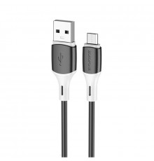 Кабель BOROFONE BX79 USB to Micro 2.4A, 1m, silicone, silicone connectors, Black (6974443384765)