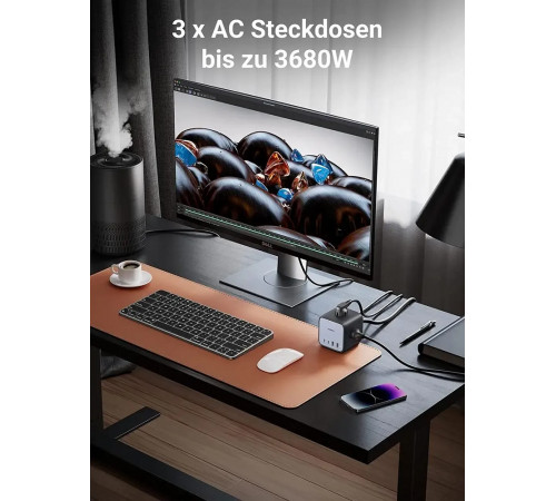 Мережевий зарядний пристрій UGREEN CD268 65W DigiNest Cube (2C2A) (UGR-60113) (UGR-60113)