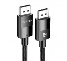 Кабель UGREEN DP114 DP Male to Male DP1.4 8K Round Cable ABS Shell Braid 1.5m (Black) (UGR-80391) (UGR-80391)