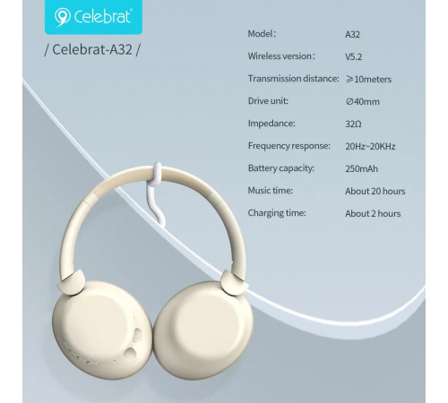 Навушники Celebrat A32 Bluetooth