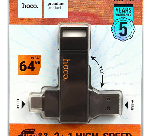 USB флеш Hoco UD15 64Gb Clever USB3.2+Type-C Швидкісна