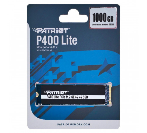 Накопичувач SSD M.2 Patriot P400 Lite 1TB NVMe 1.4 2280  Gen 4x4, 2700/3500 3D TLC (P400LP1KGM28H)