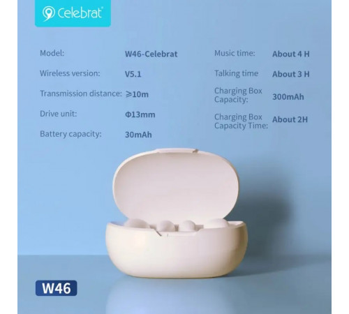 Бездротові навушники Celebrat W46