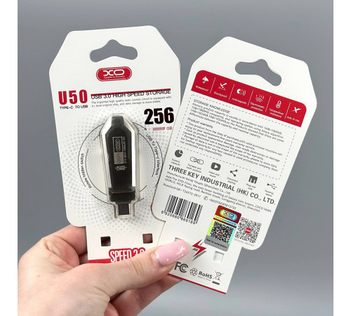 USB флеш XO U50 256Gb USB3.0+Type-C Швидкісна