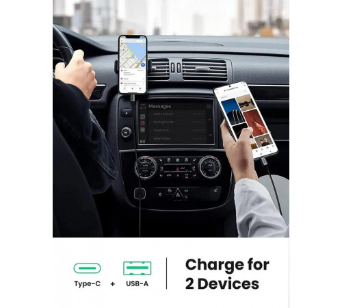 Автомобільний зарядний пристрій UGREEN CD130 Dual USB Car Charger (Space Gray) (UGR-30780) (UGR-30780)