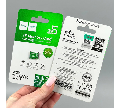 Карта пам'яті Hoco 64Gb 10 Class U-3 Ultra-high-speed (без адаптера)