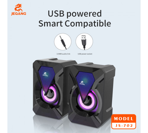 Колонка комп'ютерна JEQANG JS-702 RGB (13,3*8,5*10,8 см)