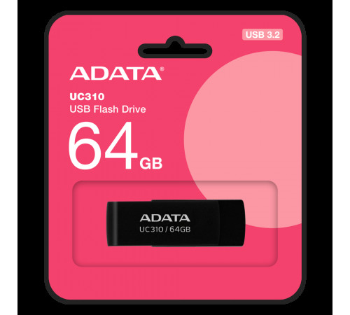 Флеш-накопичувач ADATA USB 3.2 UC310 64Gb Black (UC310-64G-RBK)
