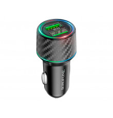 Автомобільний зарядний пристрій BOROFONE BZ21A Brilliant 36W dual port QC3.0 car charger Black (6941991101205)