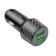 Автомобільний зарядний пристрій BOROFONE BZ21A Brilliant 36W dual port QC3.0 car charger Black (6941991101205)