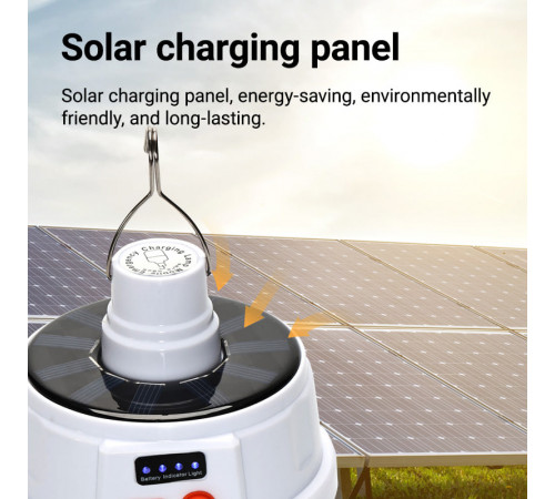 Лампа для кемпінгу BL-2025 + Solar panel (вбуд. акум.) 14,2*11,2см