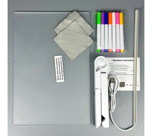 Світлодіодна дошка для малювання та нічник DIY Lamp з USB + фломастери (20*30 см)