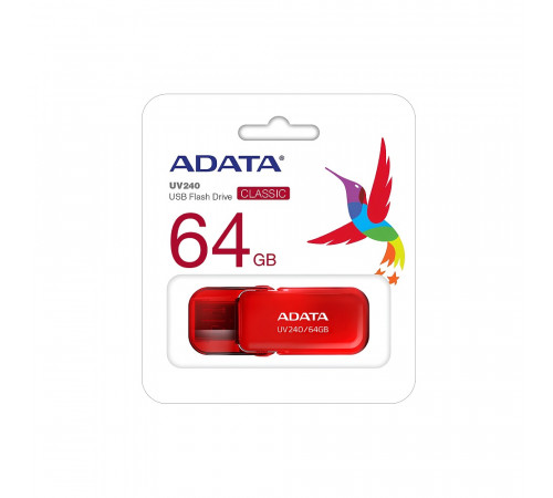 Флеш-накопичувач ADATA USB 2.0 AUV 240 64Gb Red (AUV240-64G-RRD)