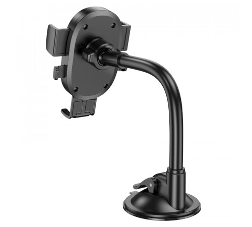 Автотримач для телефона HOCO H20 Mighty one-button car holder(windshield) Black (6942007601597)