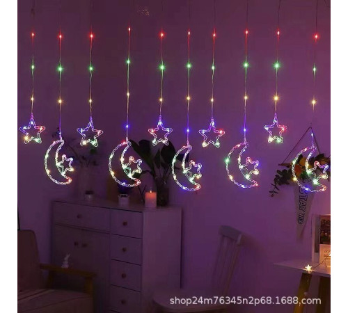 Гирлянда Штора     10   МИКС    Usb   ЗВЕЗДЫ + ЛУНА        SF-47      КОД-3583  (50)
