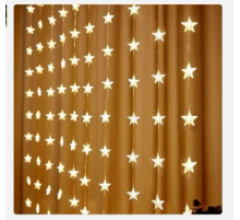 Гірлянда Штора 3*2 Теплий Usb ЗІРКИ  SF-57 КОД-3584 (40)