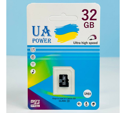 Карта пам'яті UA POWER 32Gb U-1 Ultra high speed Class 10 (без адаптера)