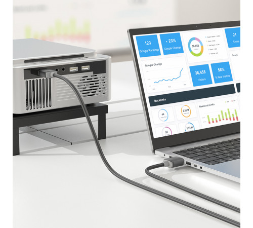 Кабель HOCO US08 HDTV 2.0 male-to-male 4K HD data cable(L=2M) Black (6931474799395)