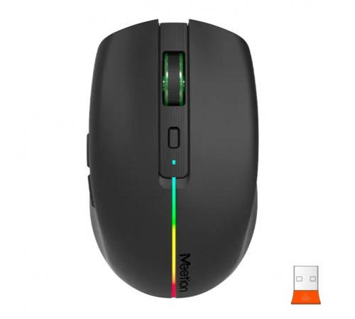 Мишка бездротова Meetion BTM002 RGB 6keys, Type-C (Connector: Bluetooth+2.4G USB)
