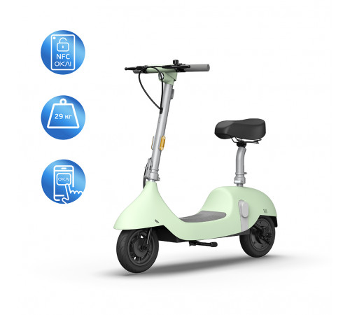 Електросамокат з сидінням OKAI Ceetle PRO EA10C Mint Green 10', 350(900)W, 25Km/h, 10.4Ah, 55Km, 20%,NFC, App, 29kg (EA10C-MG)